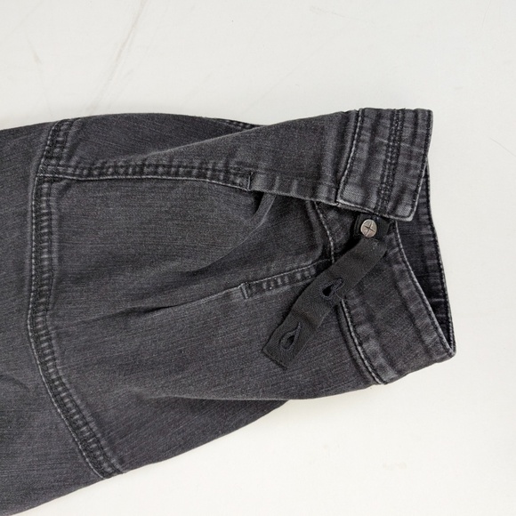 Black Denim Capri's Pantaloons Baggy Low Mid Rise Cropped Distressed Cargo - Picture 5 of 12